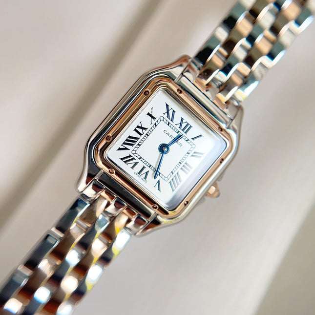 PANTHÈRE DE CARTIER WATCH PINK GOLD MIX SILVER CASE