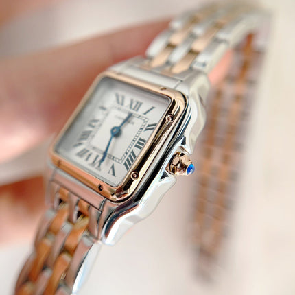 PANTHÈRE DE CARTIER WATCH PINK GOLD MIX SILVER CASE