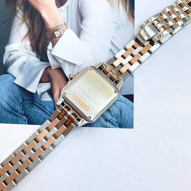 PANTHÈRE DE CARTIER WATCH PINK GOLD MIX SILVER CASE