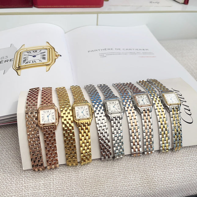 PANTHÈRE DE CARTIER WATCH PINK GOLD AND SILVER CASE