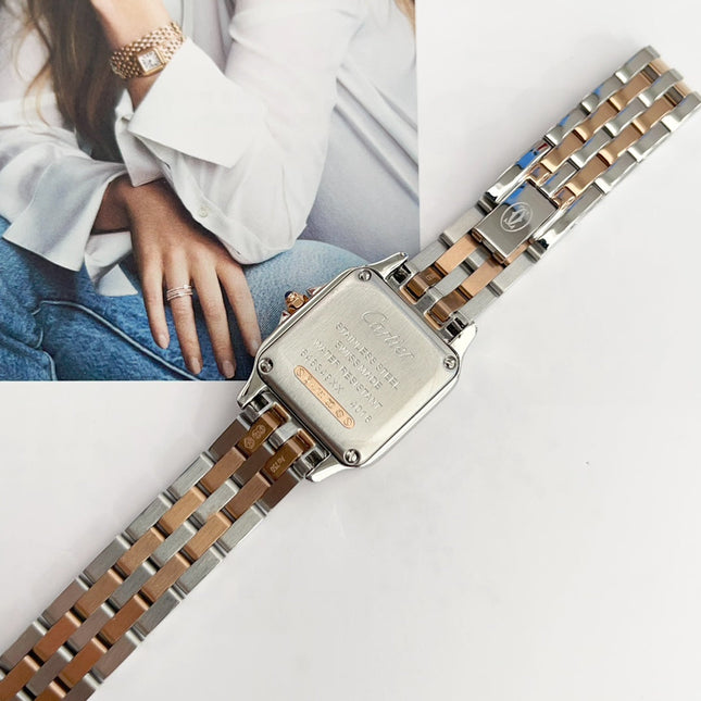 PANTHÈRE DE CARTIER WATCH PINK GOLD AND SILVER CASE