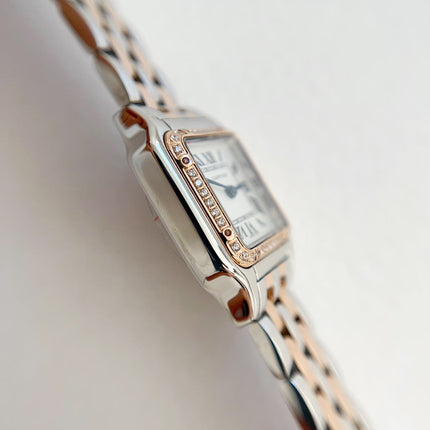 PANTHÈRE DE CARTIER WATCH PINK GOLD AND SILVER CASE