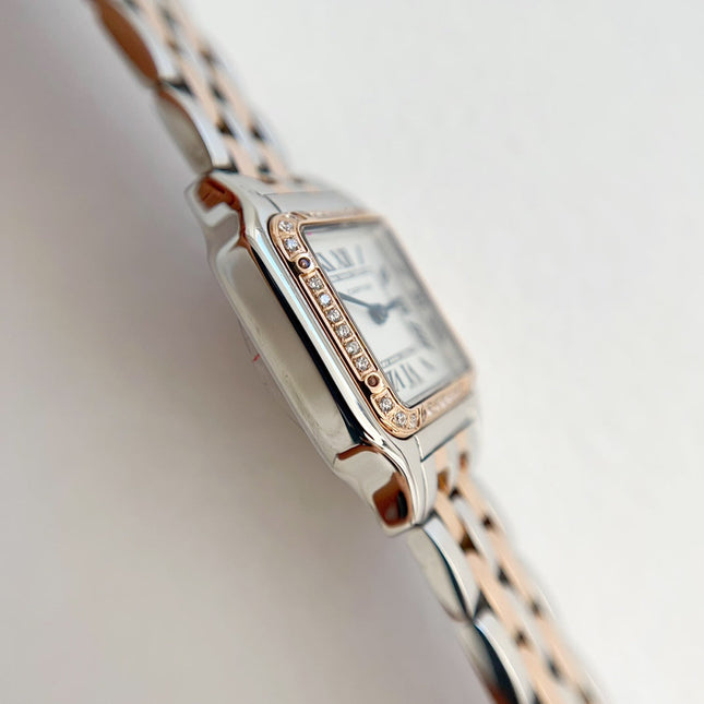 PANTHÈRE DE CARTIER WATCH PINK GOLD AND SILVER CASE