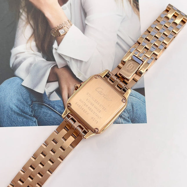PANTHÈRE DE CARTIER WATCH PINK GOLD CASE WITH CRYSTALS