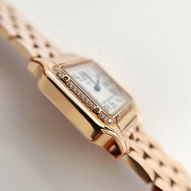 PANTHÈRE DE CARTIER WATCH PINK GOLD CASE WITH CRYSTALS