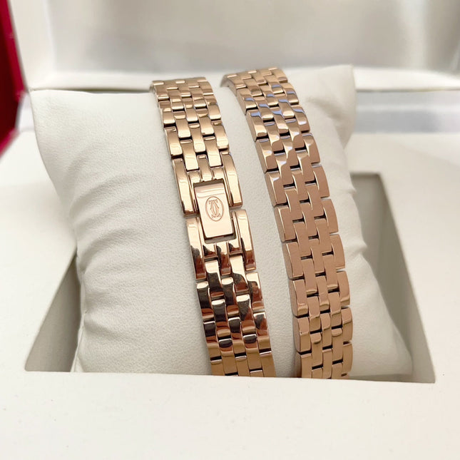 PANTHÈRE DE CARTIER WATCH PINK GOLD CASE WITH CRYSTALS