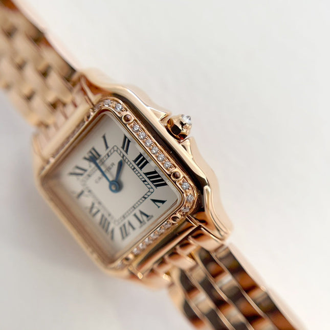 PANTHÈRE DE CARTIER WATCH PINK GOLD CASE WITH CRYSTALS