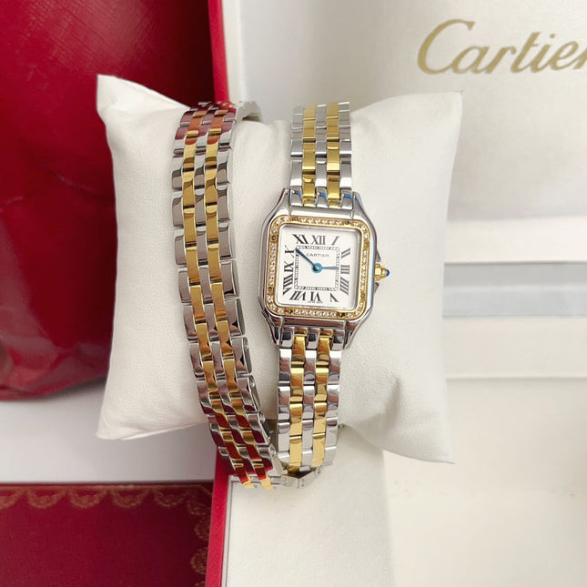 PANTHÈRE DE CARTIER WATCH GOLD AND SILVER CASE
