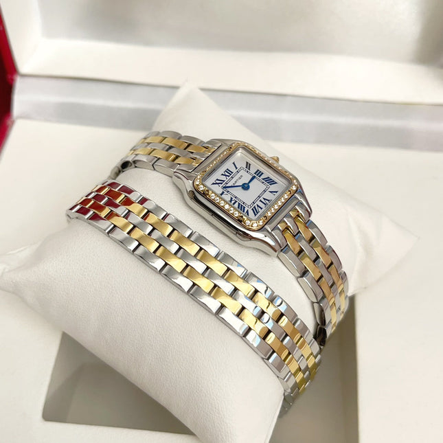 PANTHÈRE DE CARTIER WATCH GOLD AND SILVER CASE