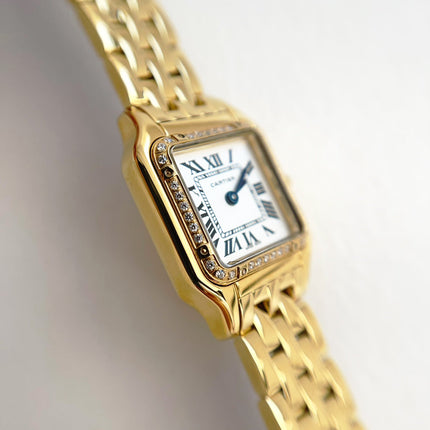 PANTHÈRE DE CARTIER WATCH GOLD CASE WITH CRYSTALS