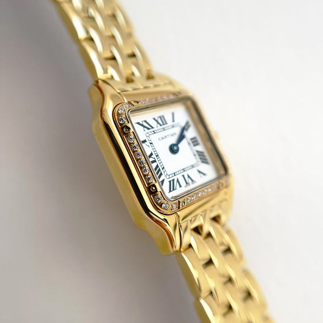 PANTHÈRE DE CARTIER WATCH GOLD CASE WITH CRYSTALS