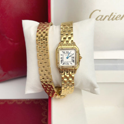 PANTHÈRE DE CARTIER WATCH GOLD CASE WITH CRYSTALS