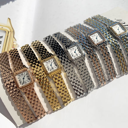 PANTHÈRE DE CARTIER WATCH GOLD CASE WITH CRYSTALS