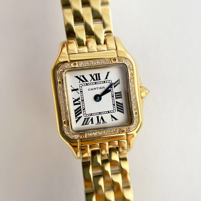 PANTHÈRE DE CARTIER WATCH GOLD CASE WITH CRYSTALS