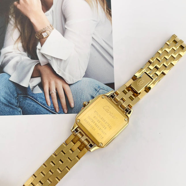 PANTHÈRE DE CARTIER WATCH GOLD CASE WITH CRYSTALS