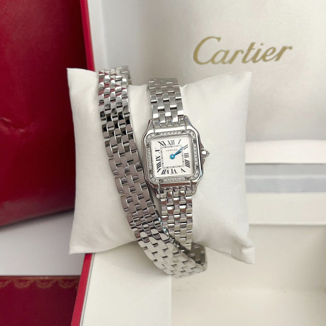 PANTHÈRE DE CARTIER WATCH SILVER CASE WITH CRYSTALS