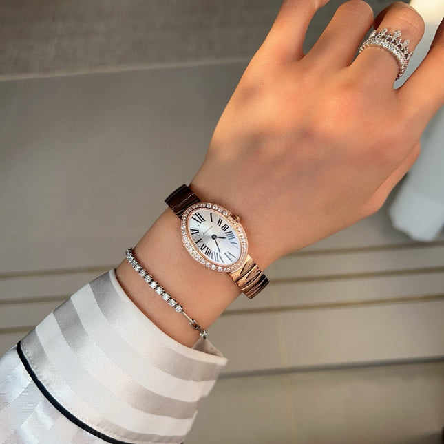BAIGNOIRE DE CARTIER – OVAL SHAPE ROSE GOLD WITH SINGLE LINE DIAMONDS