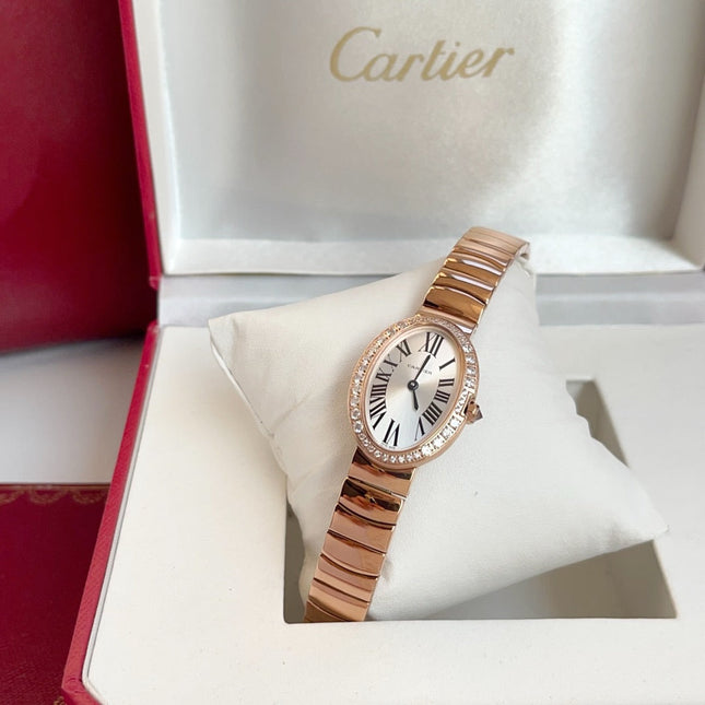 BAIGNOIRE DE CARTIER – OVAL SHAPE ROSE GOLD WITH SINGLE LINE DIAMONDS