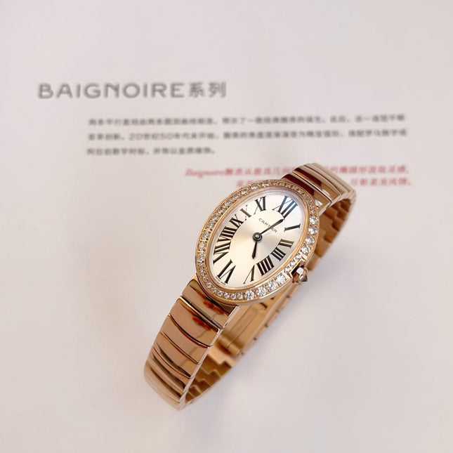 BAIGNOIRE DE CARTIER – OVAL SHAPE ROSE GOLD WITH SINGLE LINE DIAMONDS