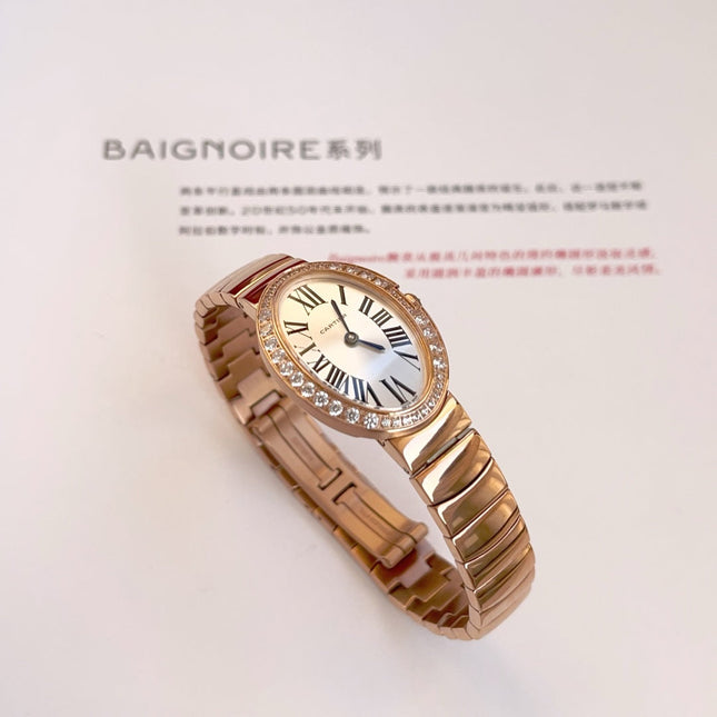 BAIGNOIRE DE CARTIER – OVAL SHAPE ROSE GOLD WITH SINGLE LINE DIAMONDS
