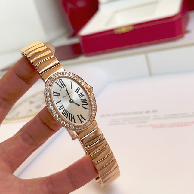 BAIGNOIRE DE CARTIER – OVAL SHAPE ROSE GOLD WITH SINGLE LINE DIAMONDS