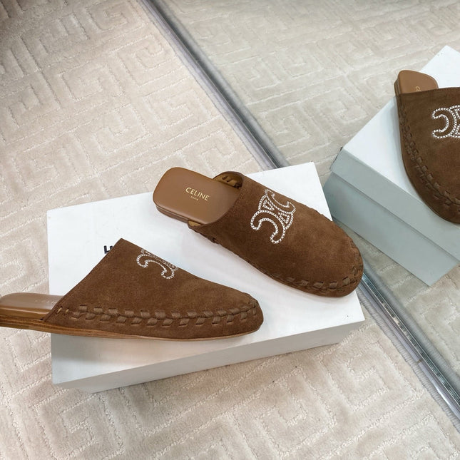 MARLOU MULE IN PEANUT BROWN SUEDE