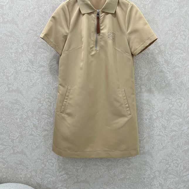 LOEWE SHORT-SLEEVE SHIFT DRESS WITH SIDE POCKETS