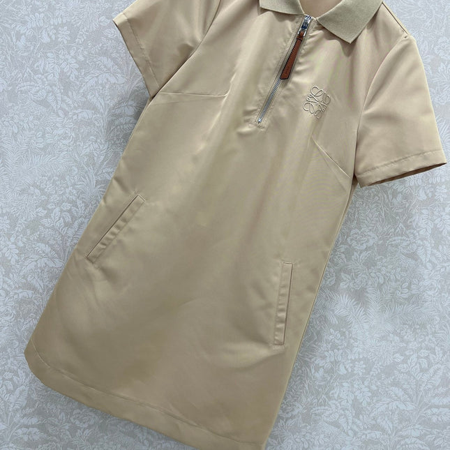 LOEWE SHORT-SLEEVE SHIFT DRESS WITH SIDE POCKETS