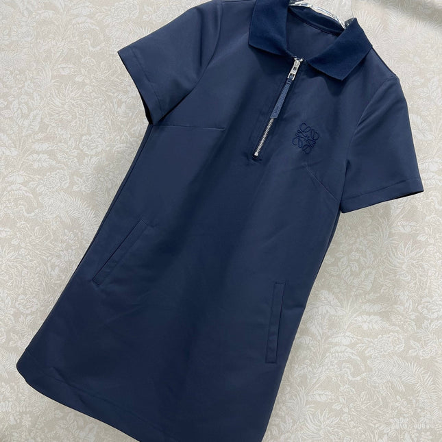 LOEWE SHORT-SLEEVE SHIFT DRESS WITH SIDE POCKETS 269160