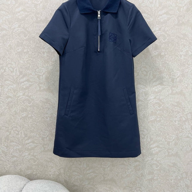 LOEWE SHORT-SLEEVE SHIFT DRESS WITH SIDE POCKETS 269160