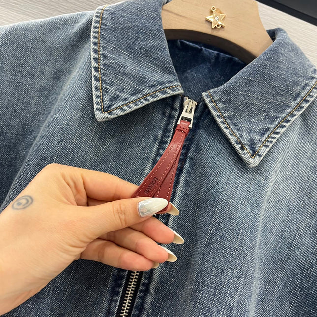 LOEWE DENIM JACKET WITH ZIPPER CLOSURE