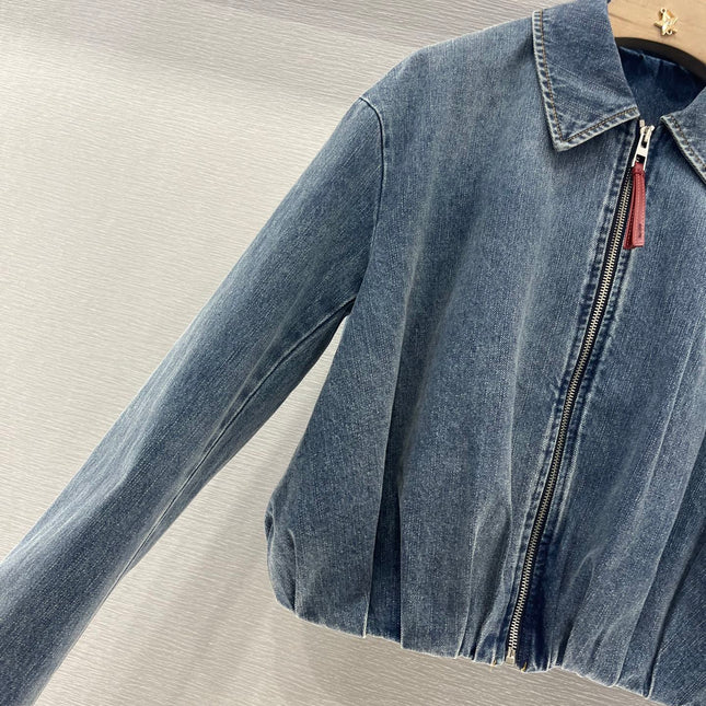 LOEWE DENIM JACKET WITH ZIPPER CLOSURE