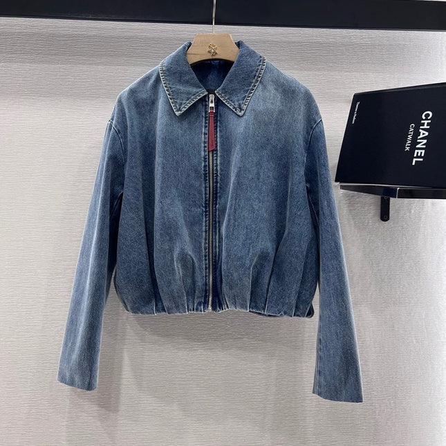 LOEWE DENIM JACKET WITH ZIPPER CLOSURE
