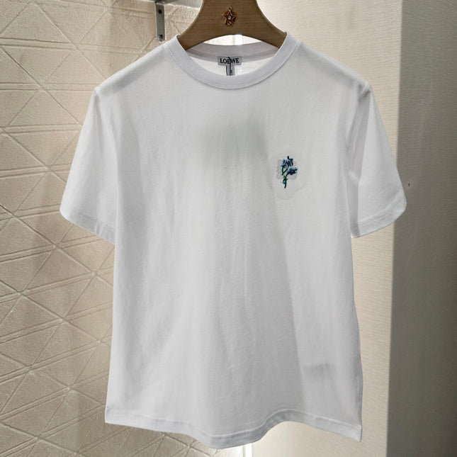 LOEW 25S EMBROIDERED FLOWER T-SHIRT TEE 265626