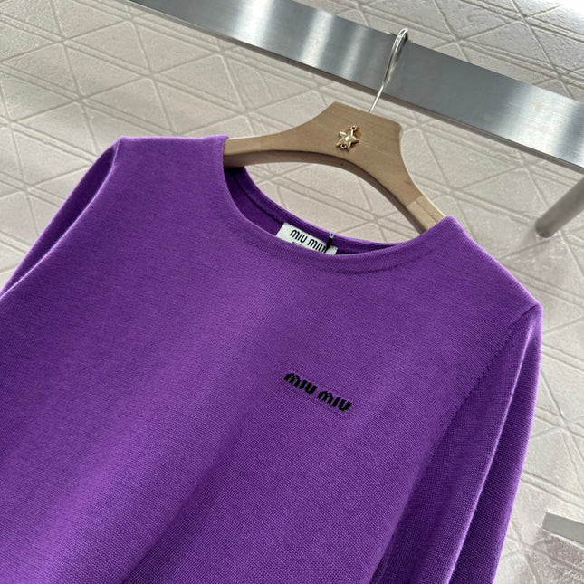MIU 25S TEXT LOGO KNIT TOP 265531