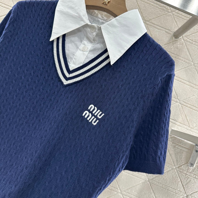 MIU 25S TWO PIECE KNIT JACKET 265536