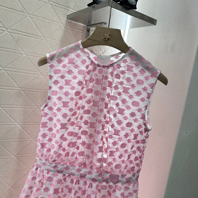 LV 25S SLEEVELESS JACQUARD DRESS 265595