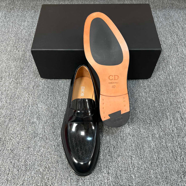 CD GRANVILLE LOAFER  GLOSSY BLACK MONOGRAM LAMBSKIN