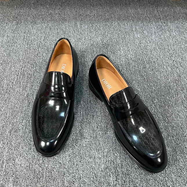 CD GRANVILLE LOAFER  GLOSSY BLACK MONOGRAM LAMBSKIN