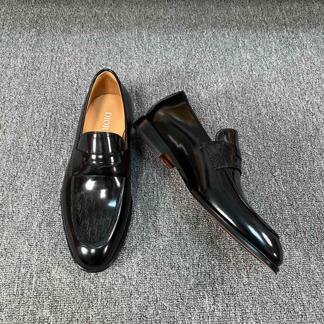 CD GRANVILLE LOAFER  GLOSSY BLACK MONOGRAM LAMBSKIN