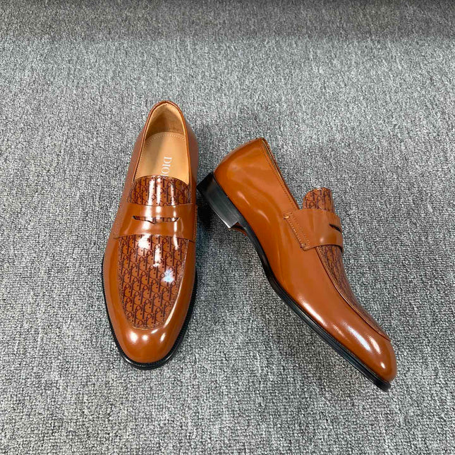 CD GRANVILLE LOAFER  GLOSSY SIENNA MONOGRAM LAMBSKIN