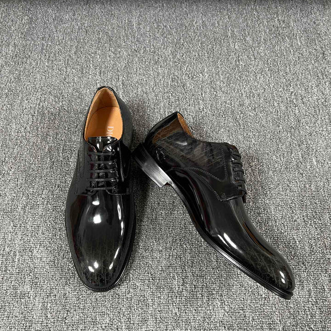 CD TIMELESS OXFORD BLACK POLISHED CALFSKIN WITH MONOGRAM