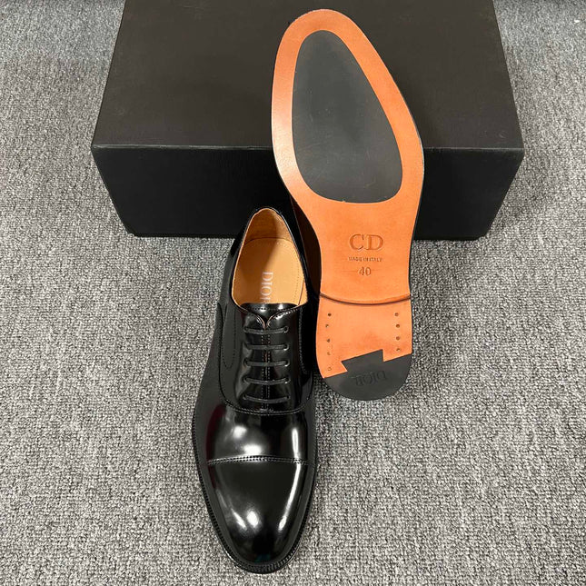 CD TIMELESS OXFORD BLACK POLISHED CALFSKIN