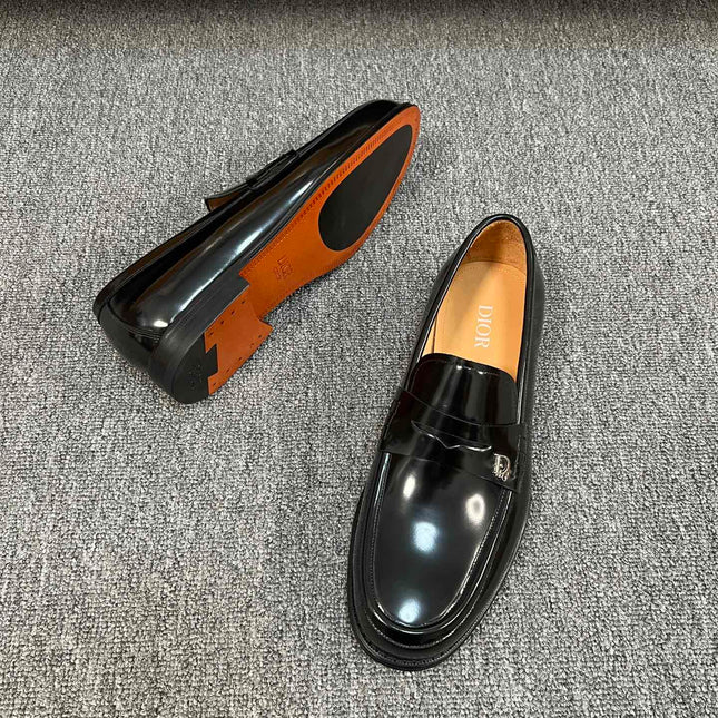 CD GRANVILLE EDGE BEADS LOAFER GLOSSY BLACK CALFSKIN