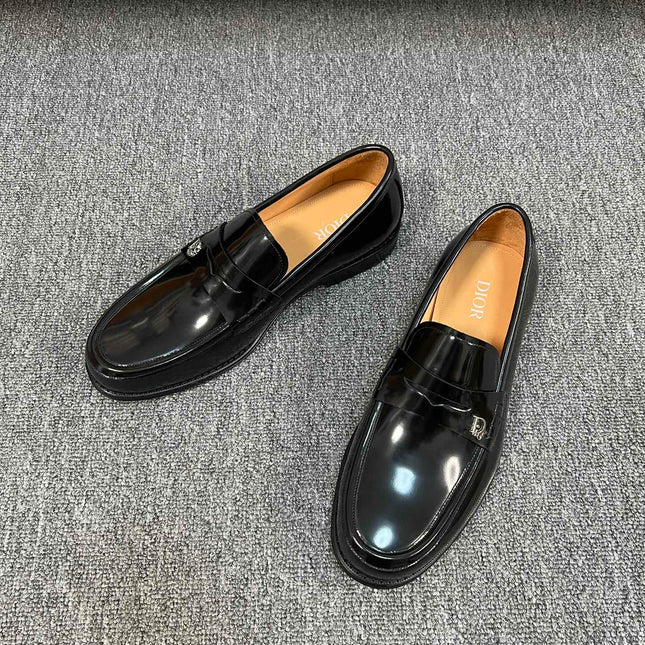 CD GRANVILLE EDGE BEADS LOAFER GLOSSY BLACK CALFSKIN