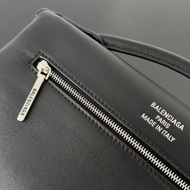 BEL AIR CLUTCH 27 IN BLACK NAPPA LAMBSKIN SILVER HARDWARE