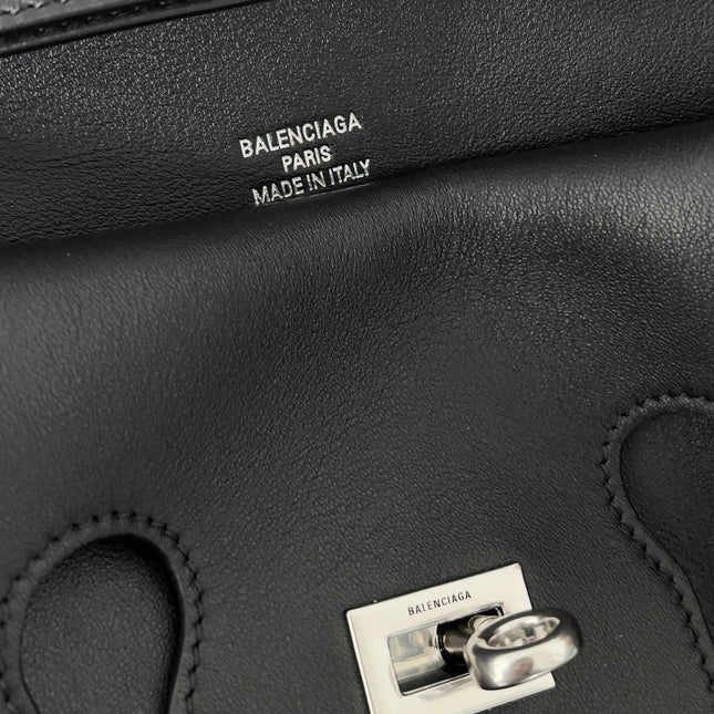 BEL AIR CLUTCH 27 IN BLACK NAPPA LAMBSKIN SILVER HARDWARE