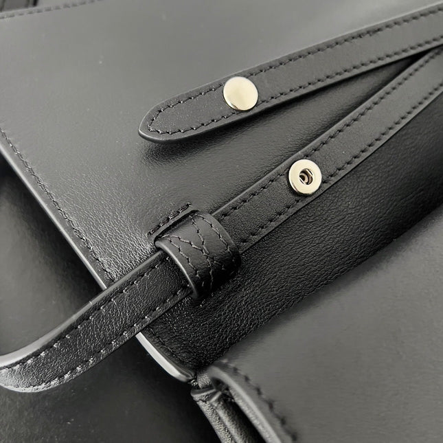BEL AIR CLUTCH 27 IN BLACK NAPPA LAMBSKIN SILVER HARDWARE