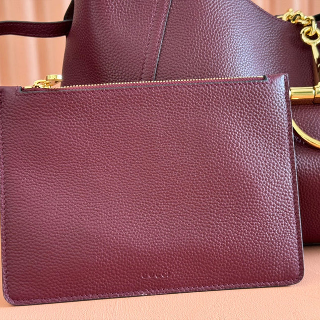 SOFTBIT MAXI SHOULDER BAG 46 IN BURGUNDY GRAINY LAMBSKIN