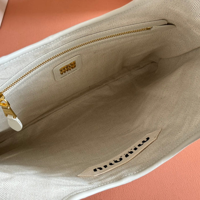 IVY TOTE BAG 40 IN CHALK WHITE PATCHWORK CALFSKIN
